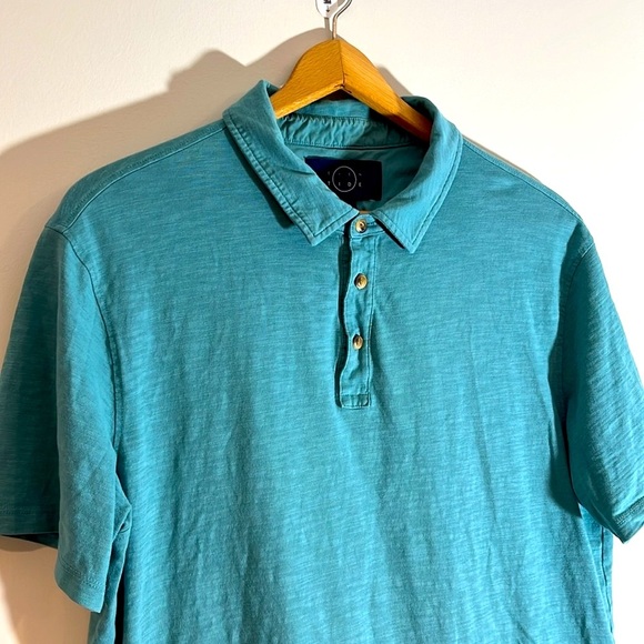 EVEN TIDE Men’s Large 100% Cotton Blue Short Sleeve Polo - Picture 2 of 7
